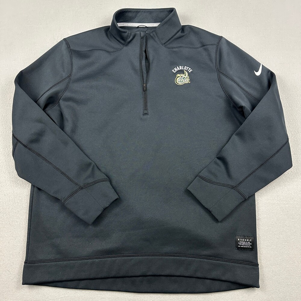 UNC Charlotte 49ers Sweater Men Large Black Nike Therma 1/2 Zip Basketball NCAA